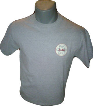 Sport Grey T-Shirt with Alta Flake on front and back of shirt